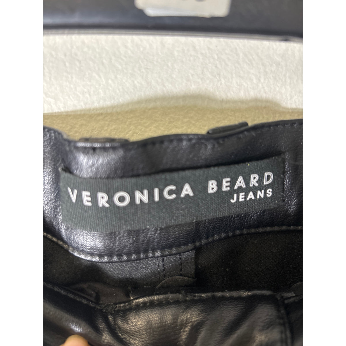 Veronica Beard Black Faux Leather Maera Skinny High Rise Jeans Sz 28/6