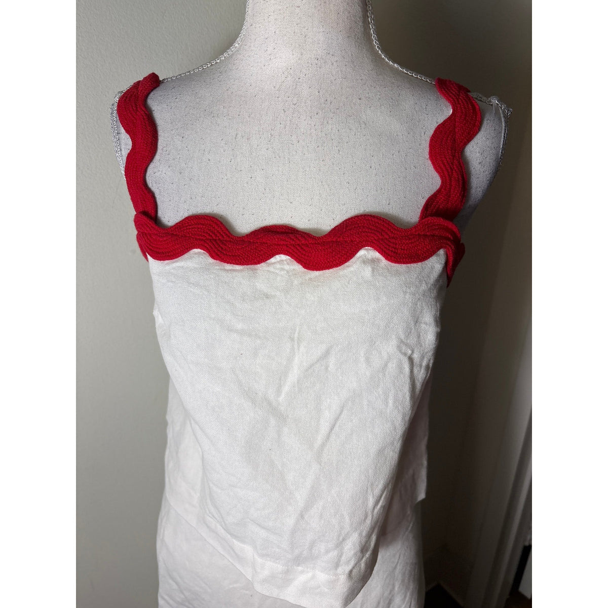 NWT MNG Red Ric Rac Trimmed Top and Skirt Set Sz S