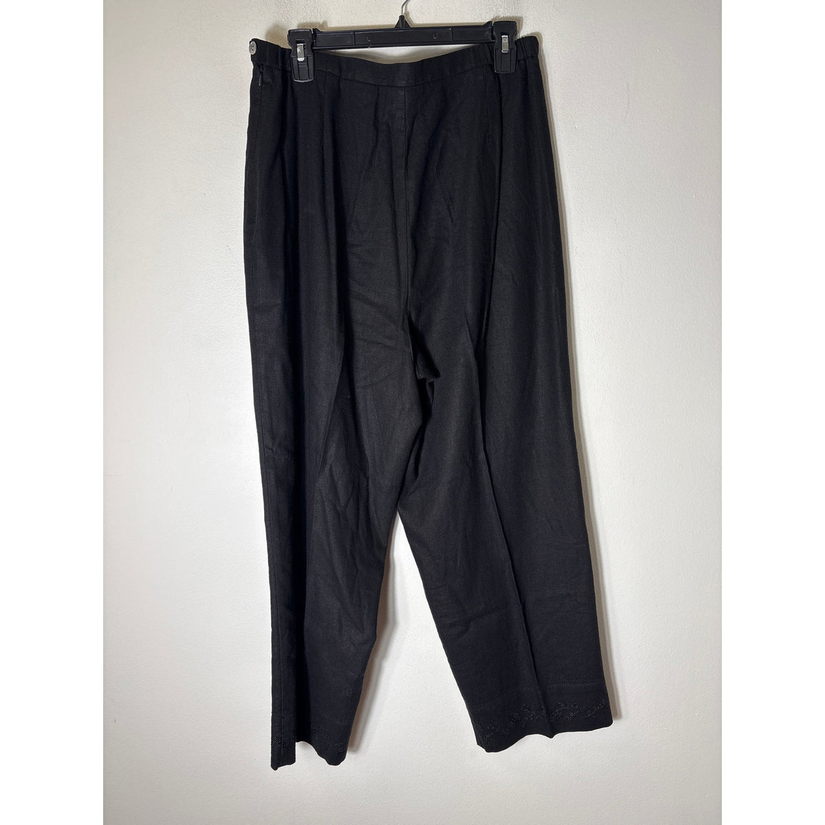 Talbots Black Linen Size Zip/Button 16