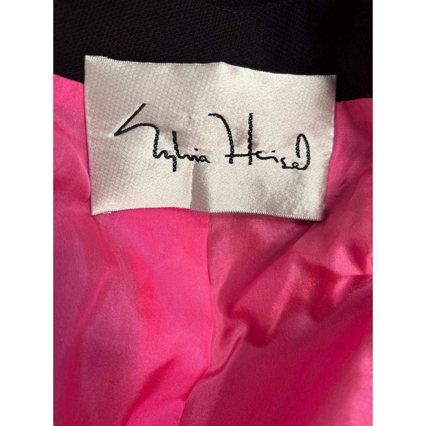Sylvia Heisel Black and Hot Pink Pants Set with Silk Tank Top Sz 4