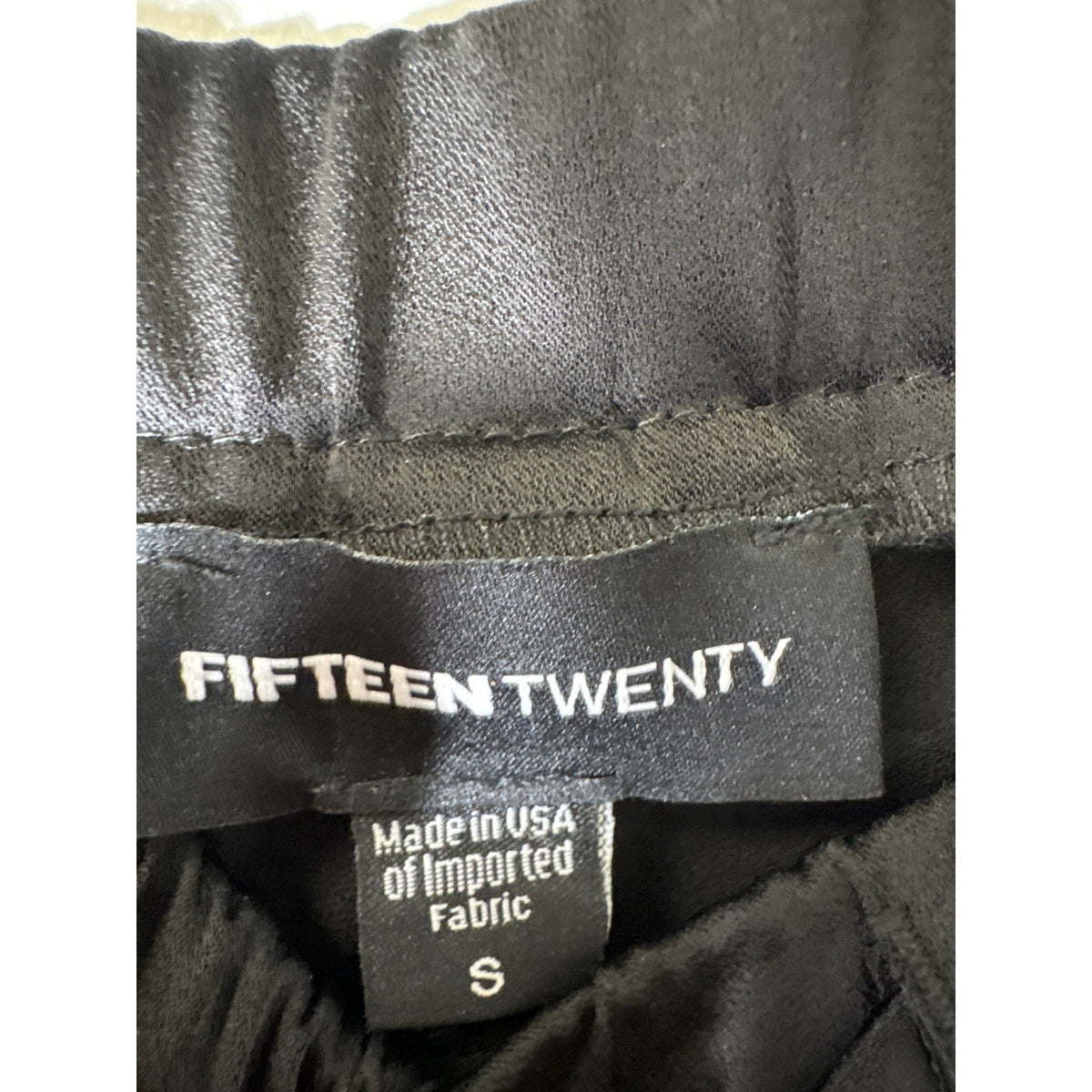 Fifteen Twenty Black Drawstring Satin Pants Sz S