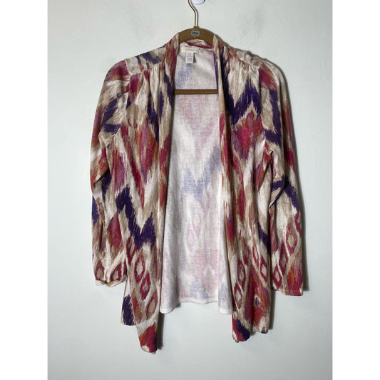 Chico's Off White Long Sleeve Cardigan Sweater Sz 0