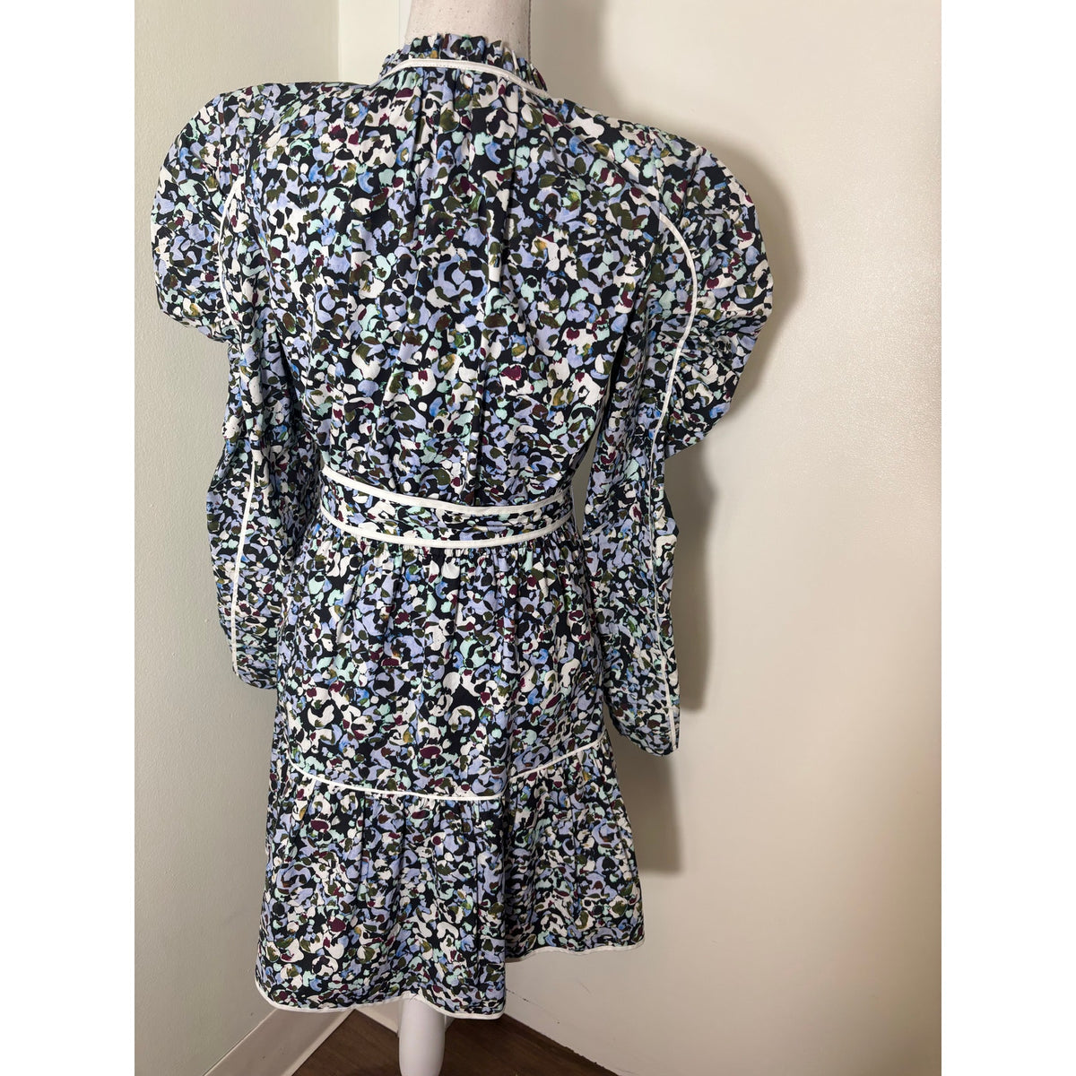 Marie Oliver Purple and Black Floral Mini Dress Sz XS