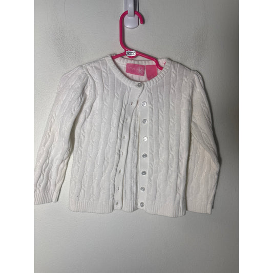 Girls VIntage J. Khaki Kids White Knit long Sleeve Sweater Sz 2T