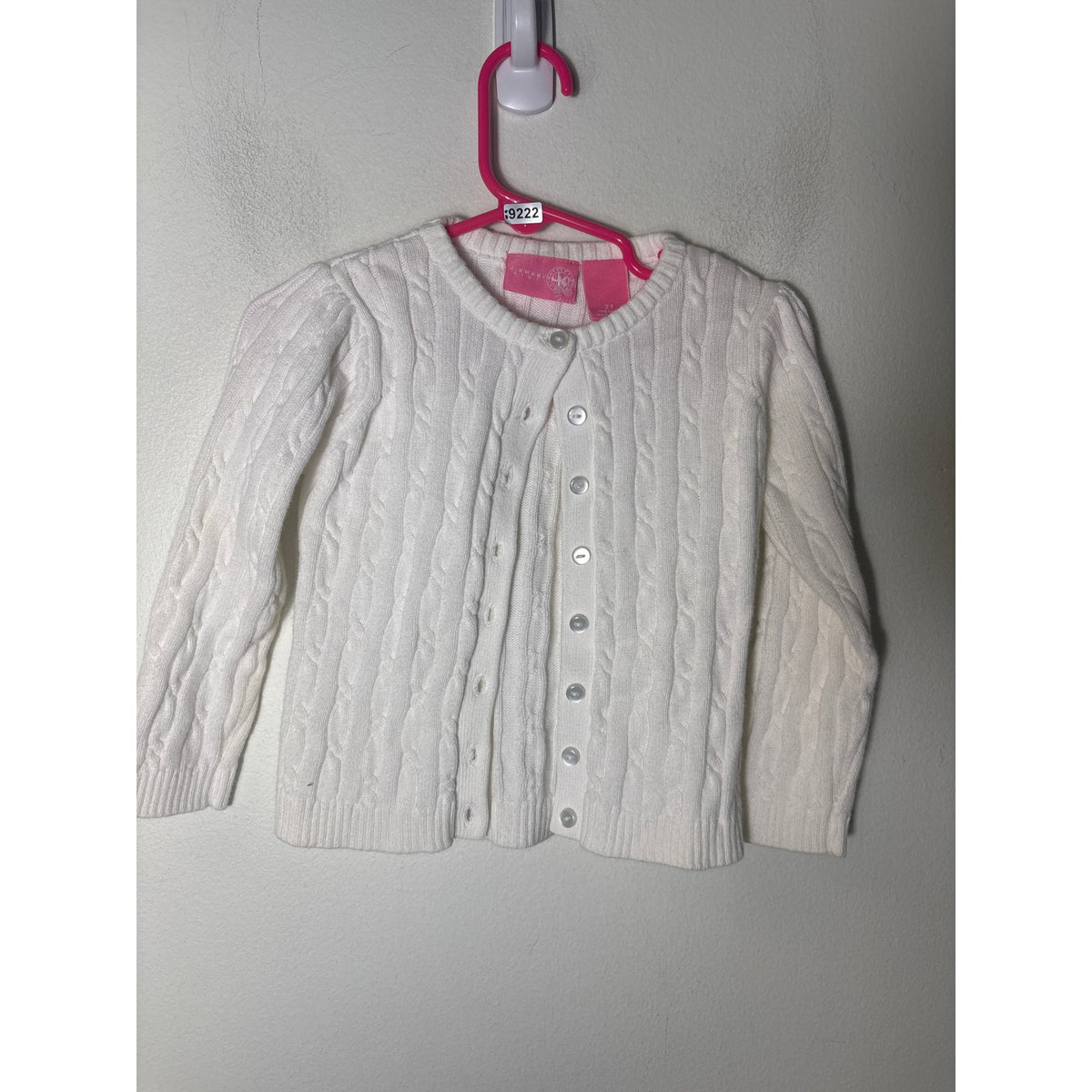 Girls VIntage J. Khaki Kids White Knit long Sleeve Sweater Sz 2T