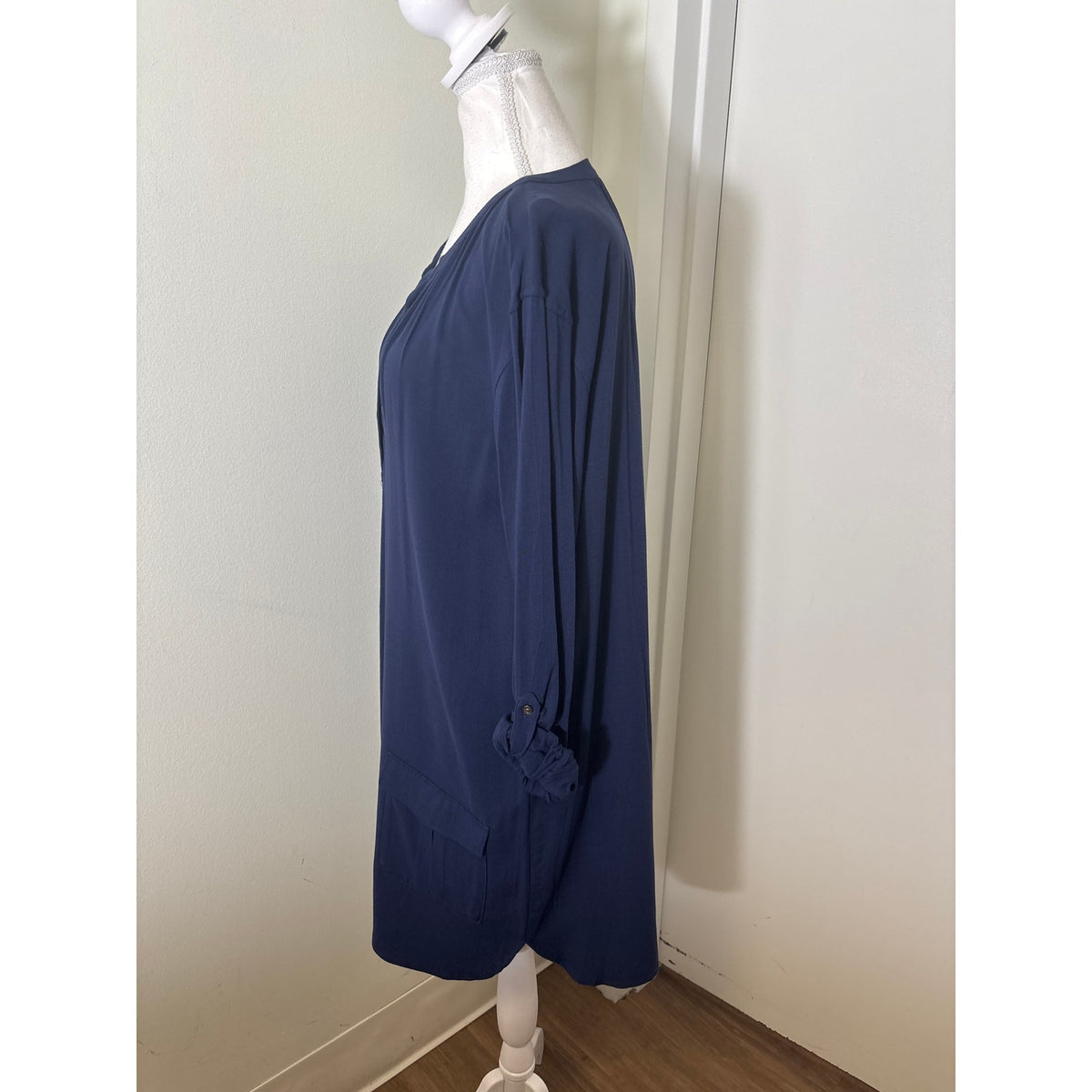 Soft Joie Navy Front Pocket Shift Dress Sz M