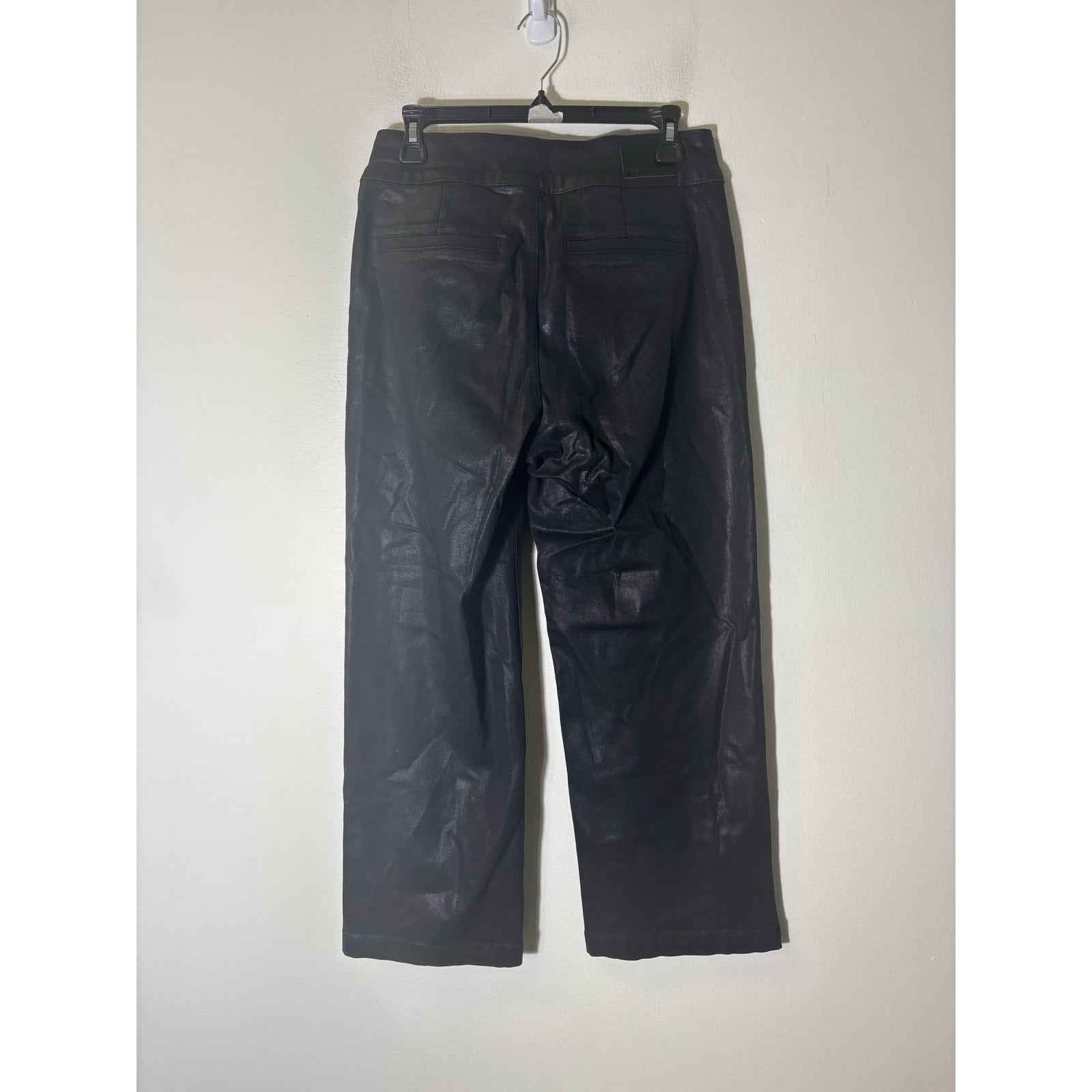 Paige Black Faux Leather Nellie Denim Pant Sz 29