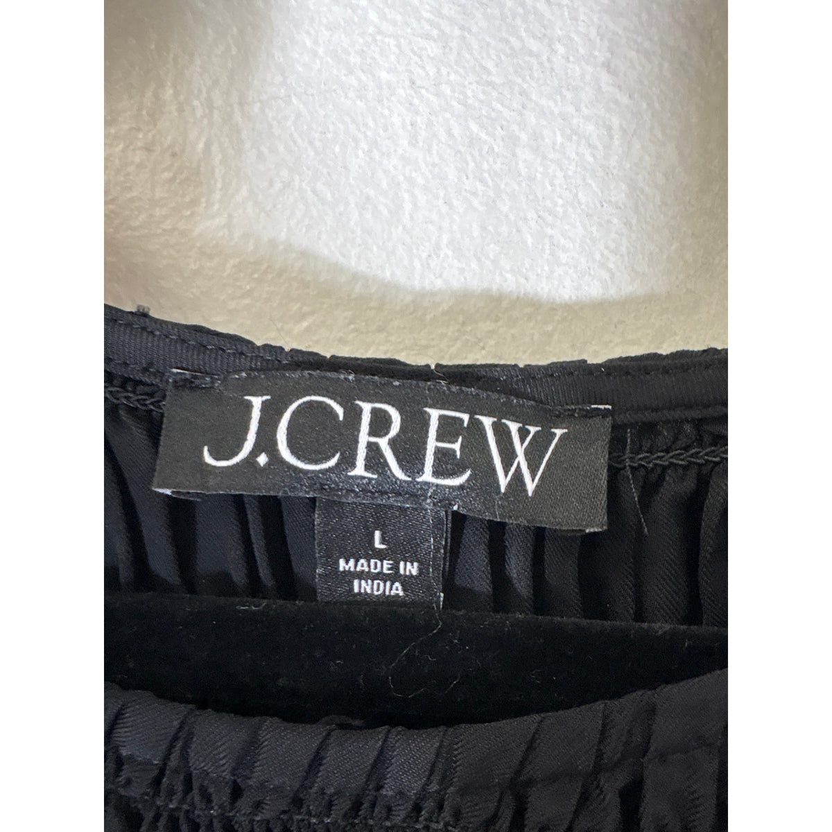 J. Crew Black Smocked Sleeveless A-Line Midi Dress Sz L