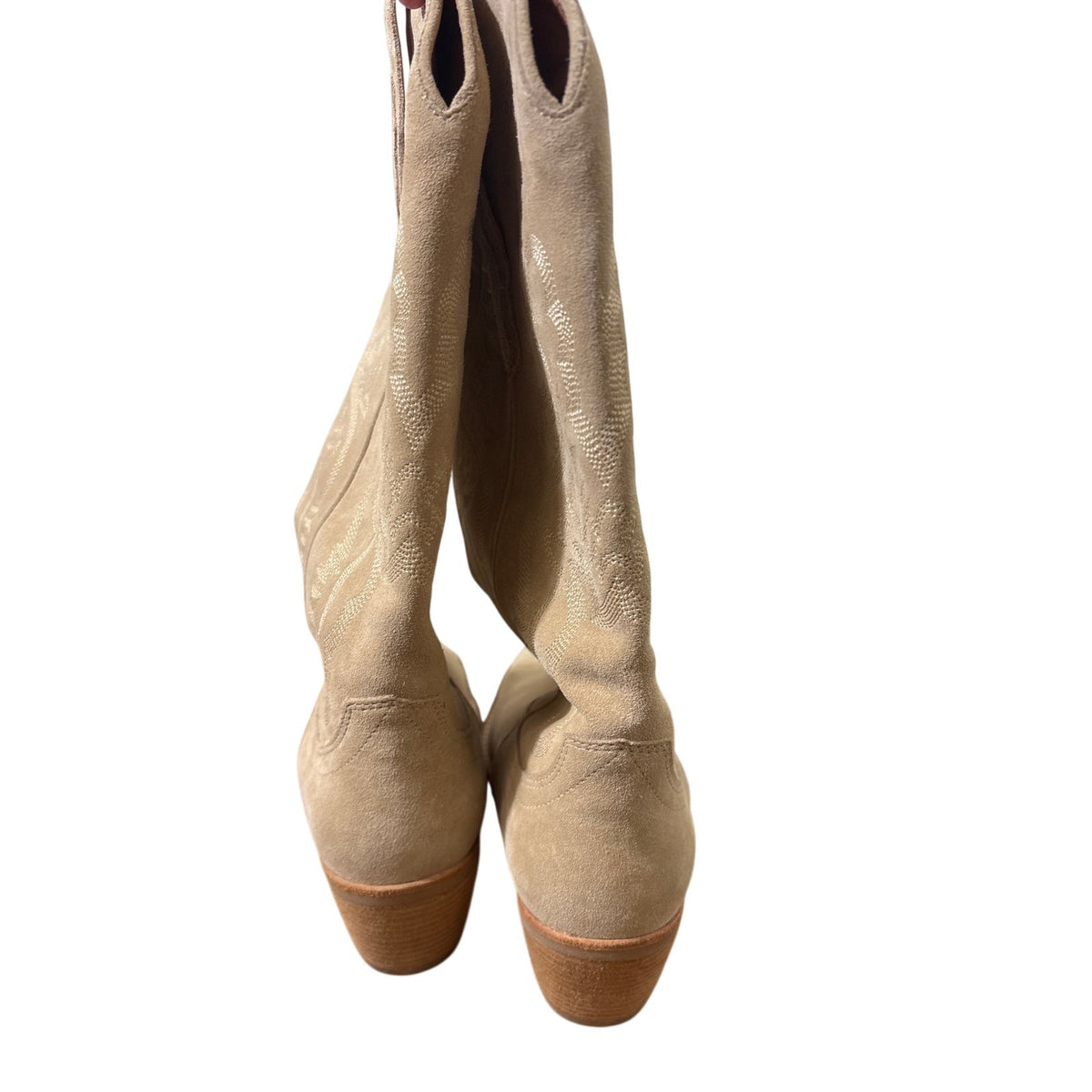Jeffrey Campbell Light Tan Suede Cowboy Boots Sz 10