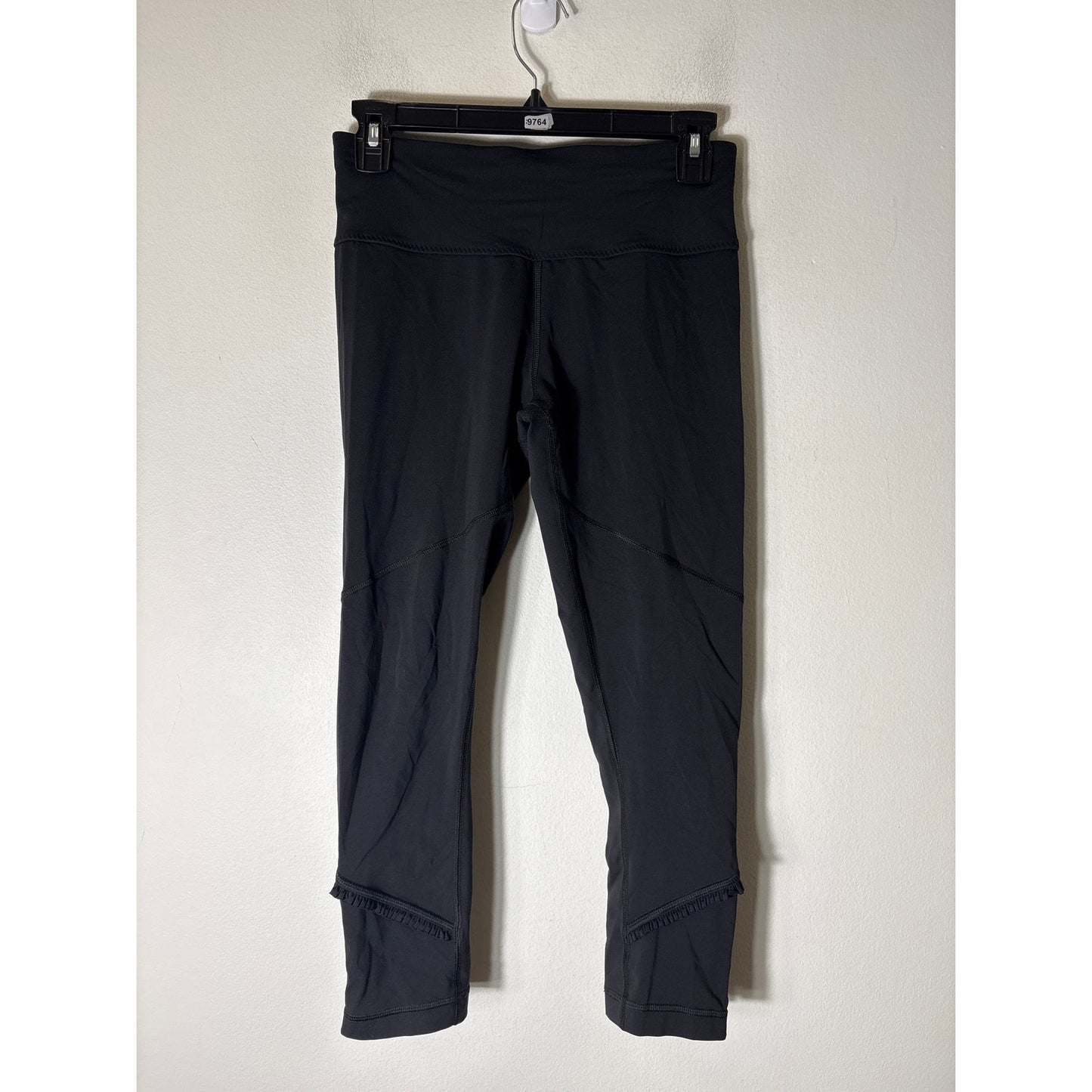 Lululemon Black Ruffle Ankle Trim Leggings Sz 6