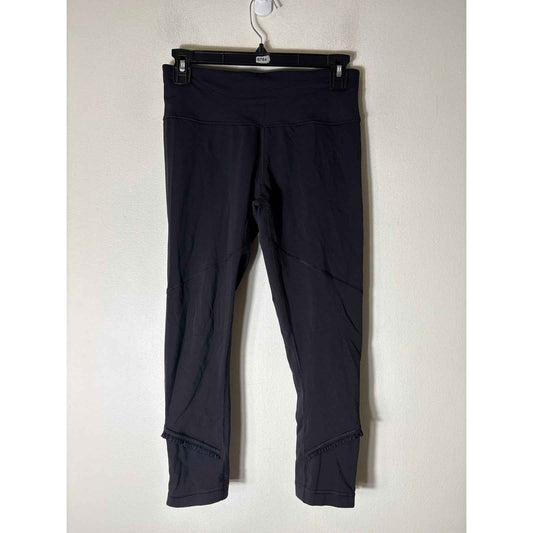 Lululemon Black Ruffle Ankle Trim Leggings Sz 6