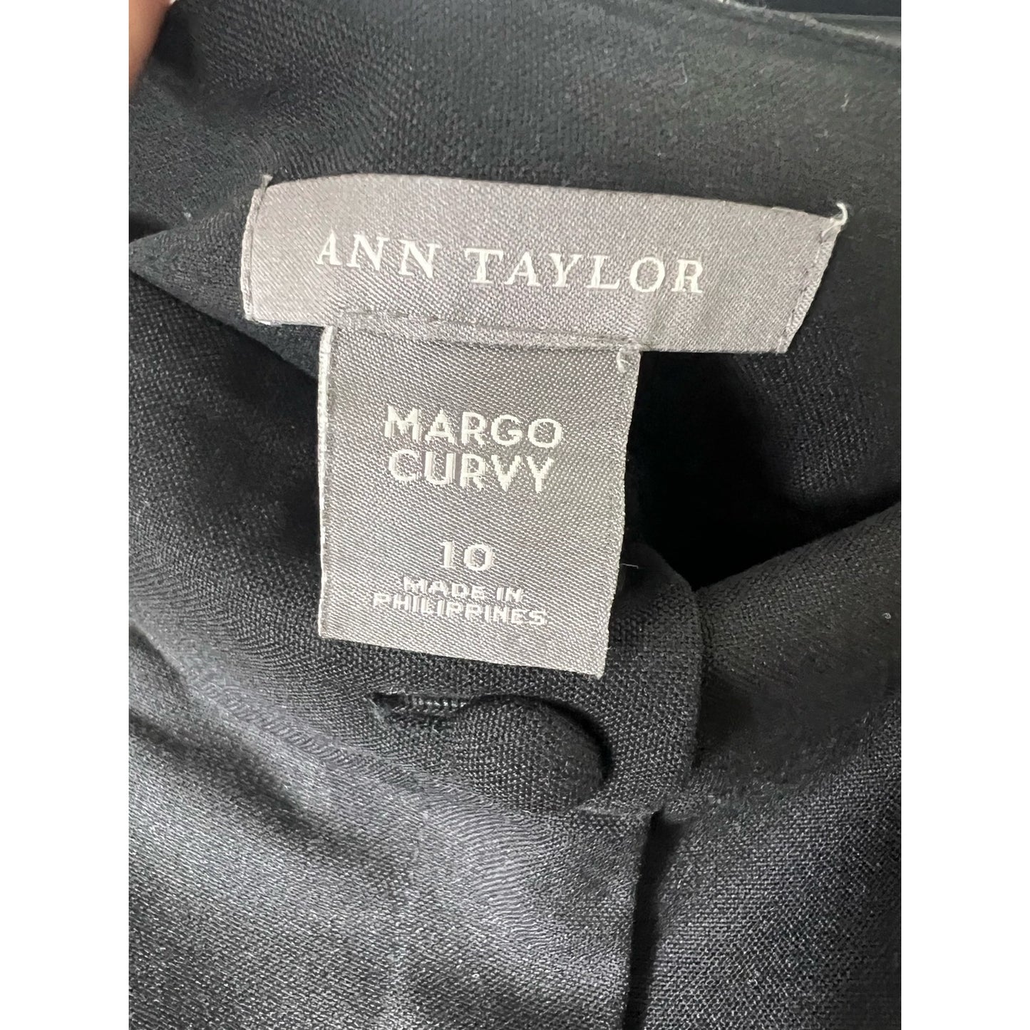 Ann Taylor Black "Margot" Curvy Cropped Dress Pants Sz 10