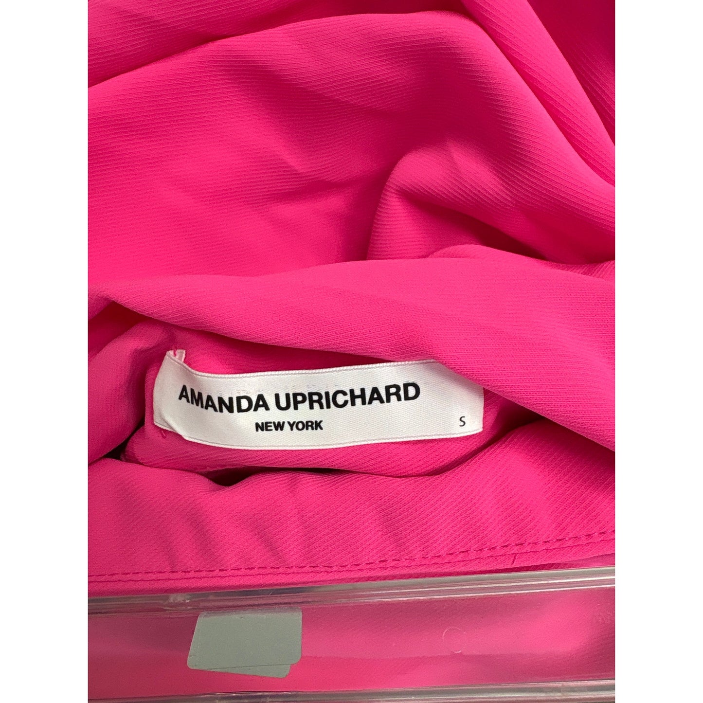 Amanda Uprichard Neon Pink One Shoulder 3/4 Sleeve Top Sz S
