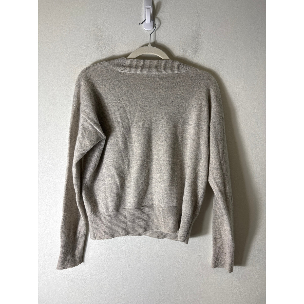 Madewell Light Heather Gray Cashmere V Neck Pullover Sweater Sz S