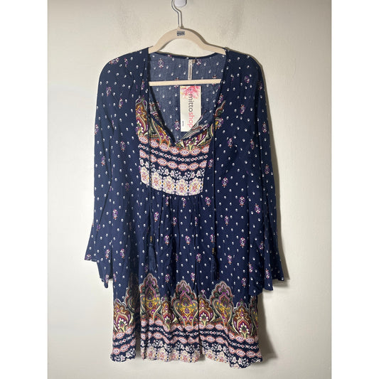NWT Mitto Shop Navy Long Sleeve Mini Dress Sz S
