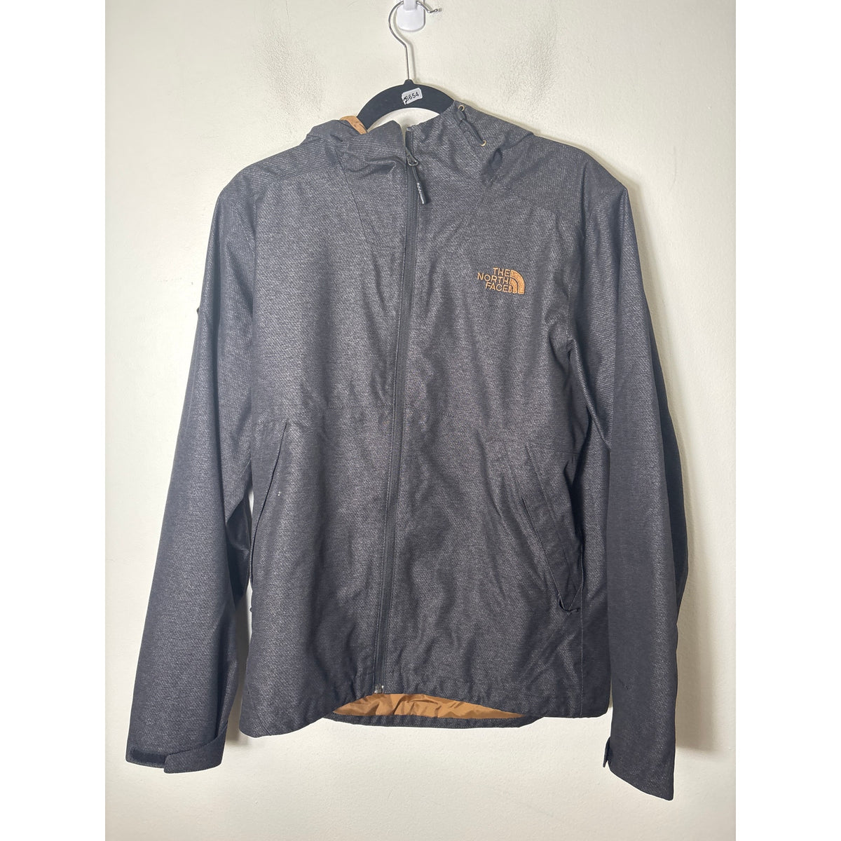 Mens The North Face Charcoal Gray Hooded Lightweight Jacket Sz S