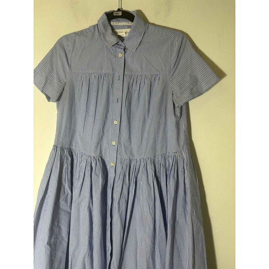 Broome Street KAte Spade Blue and White Pin Stripe Button Up Dress Sz XS