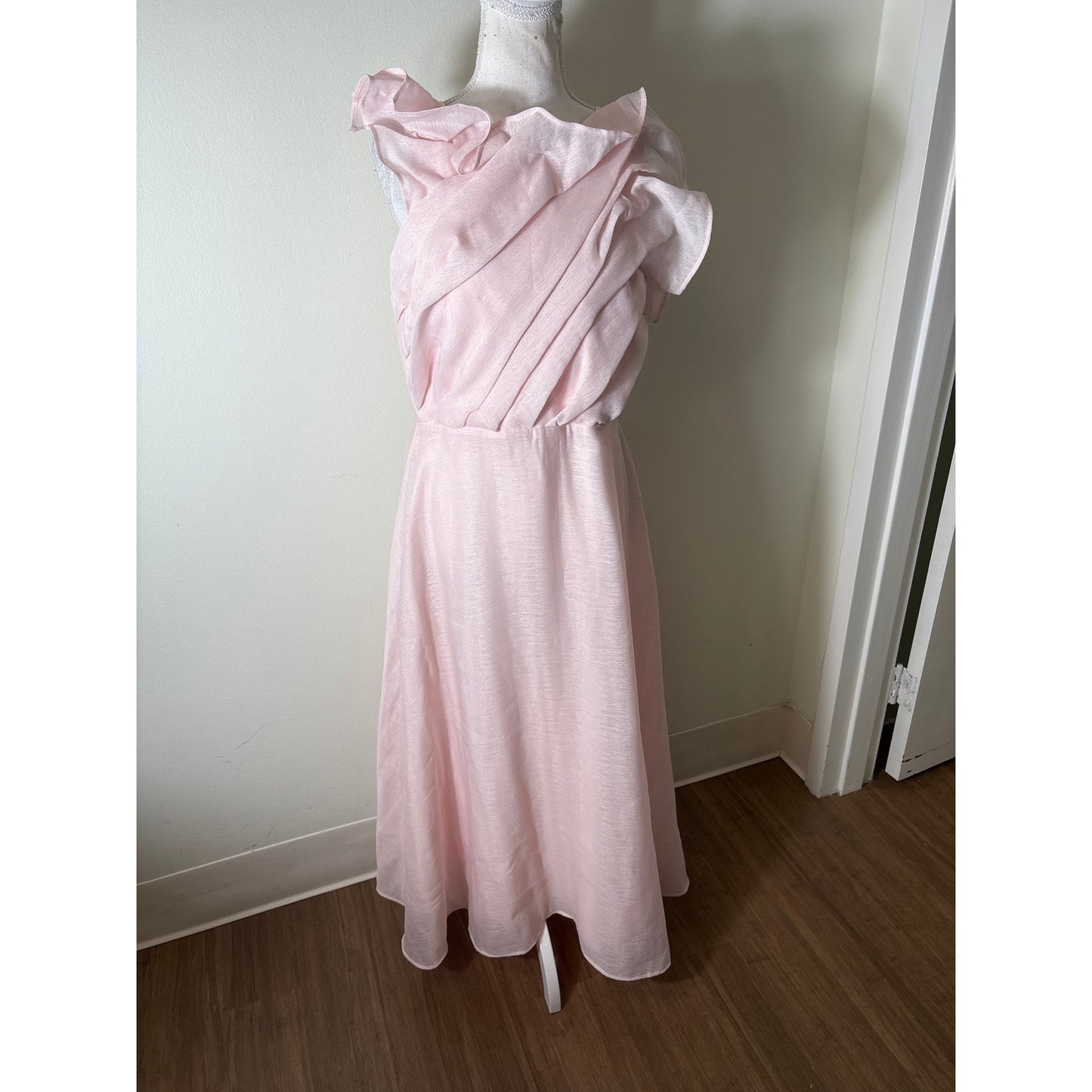 NWT Aje. Genesis Midi Soft Pink Dress Sz 8