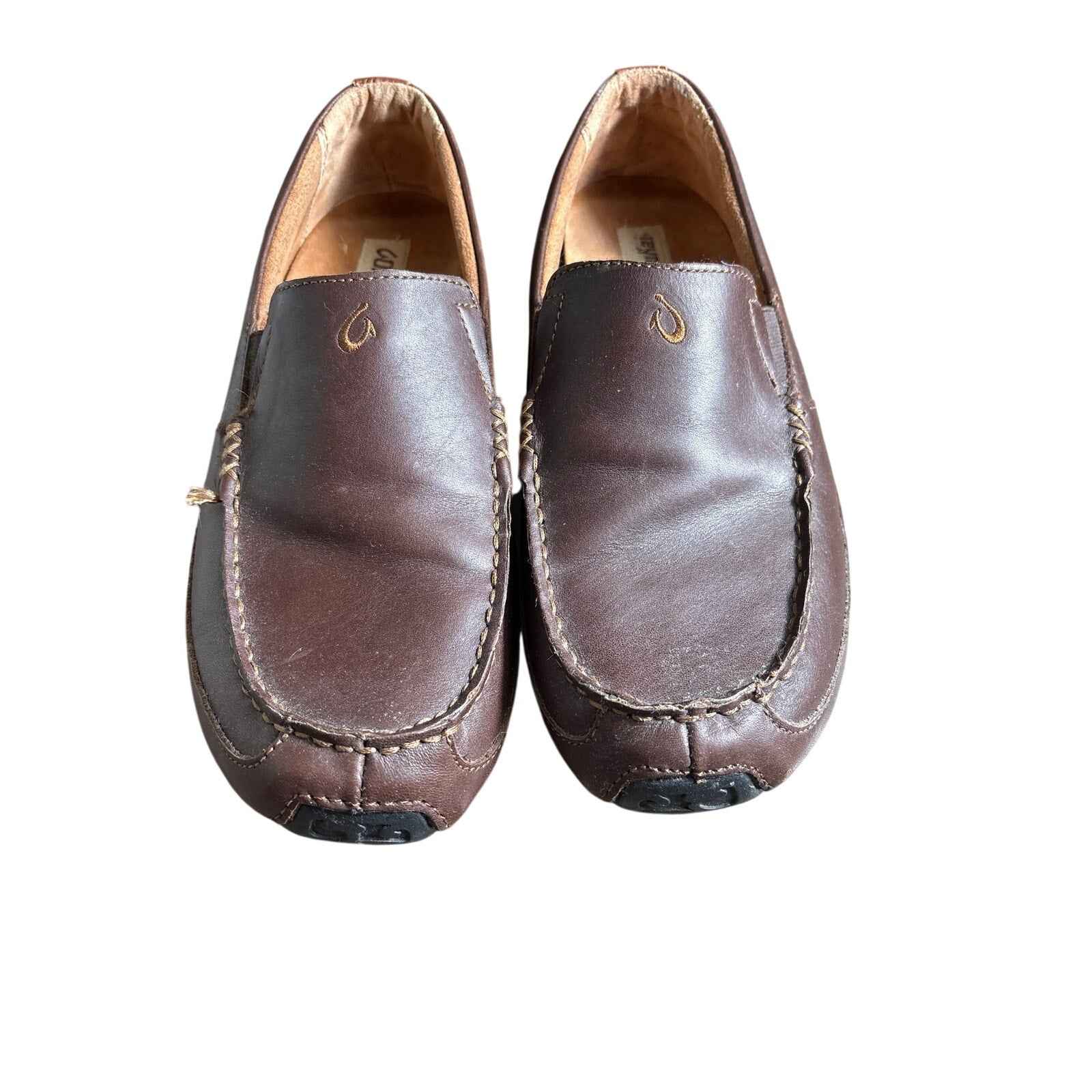 Mens Olukai Dark Brown Leather Loafer Size 11
