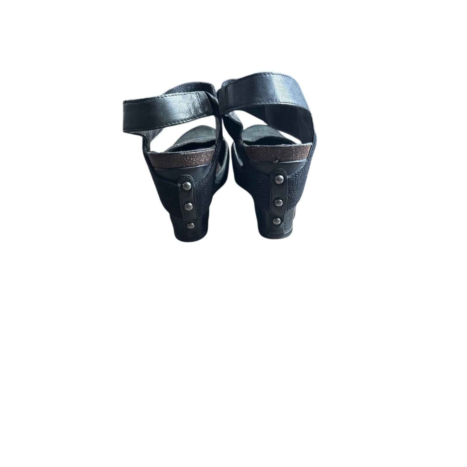 OTBT Black Wedge Strap Sandal Sz 8