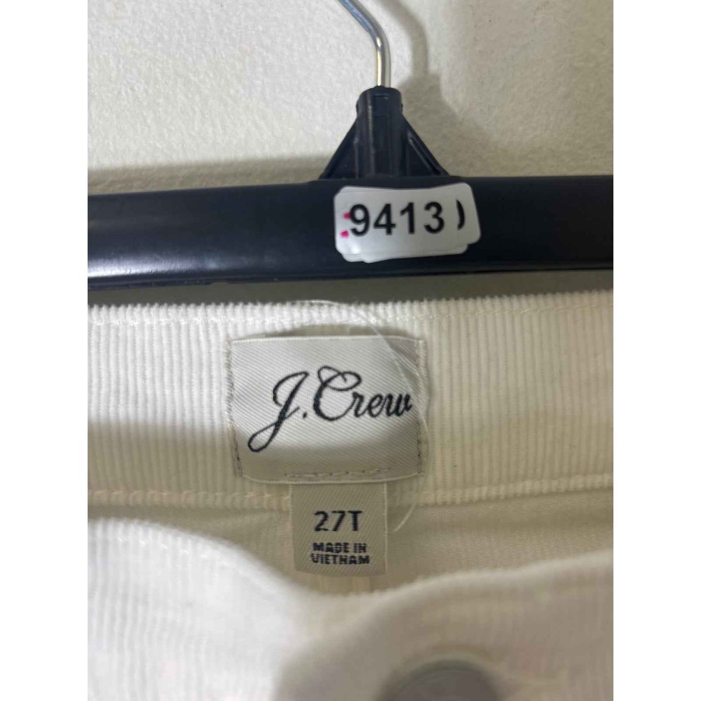 J.Crew White Cord Denim Fit Pants Sz 27
