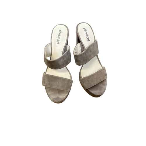Jeffrey Campbell Gray Suede Adriana Sandals Sz 9.5