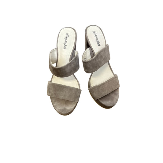 Jeffrey Campbell Gray Suede Adriana Sandals Sz 9.5
