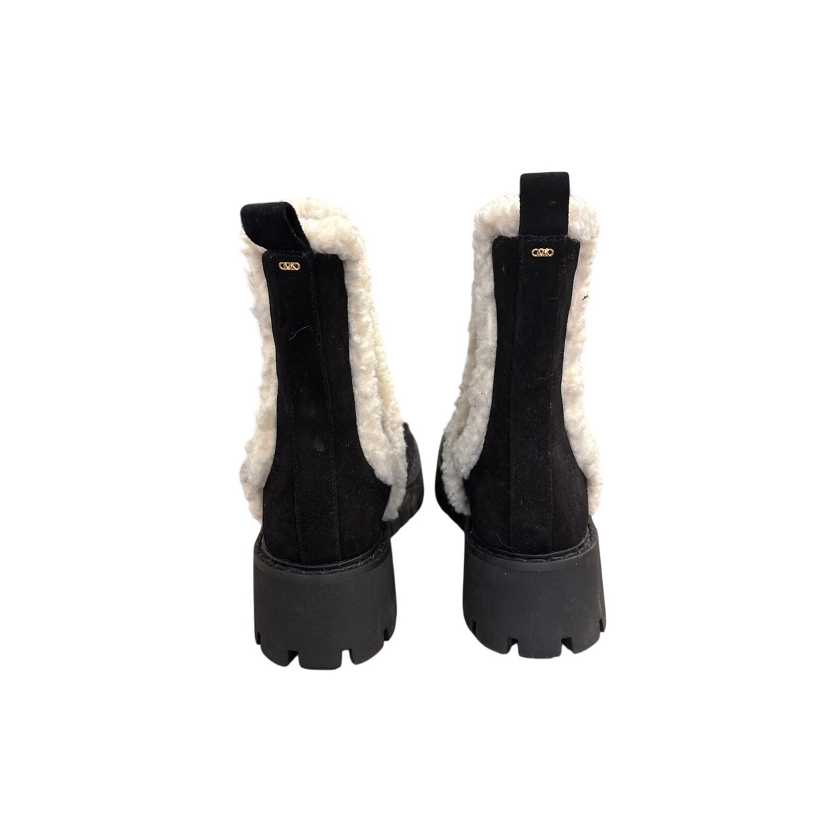 MIchael Kors Black Fur Trimmed Pull On Boots Sz 9