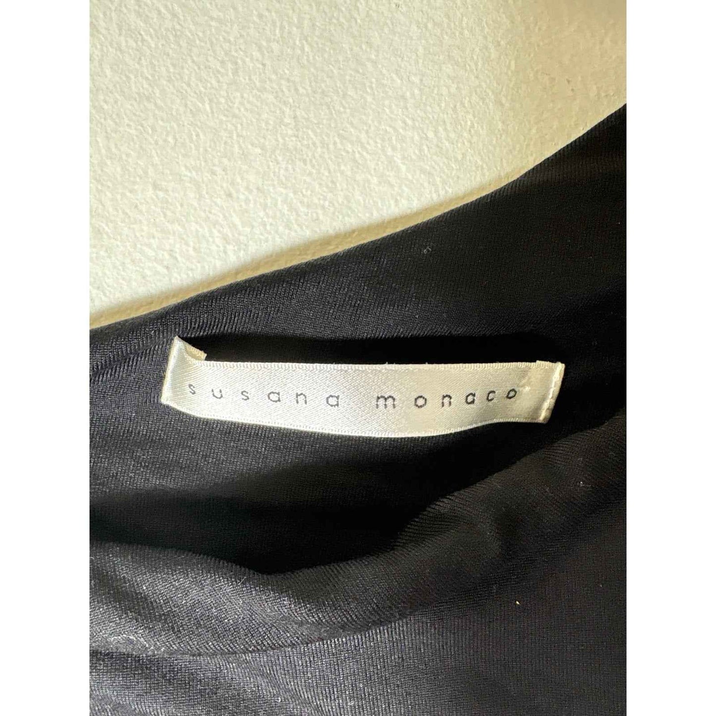 Susana Monaco Black One Shoulder Ruffle Mini Dress Sz S