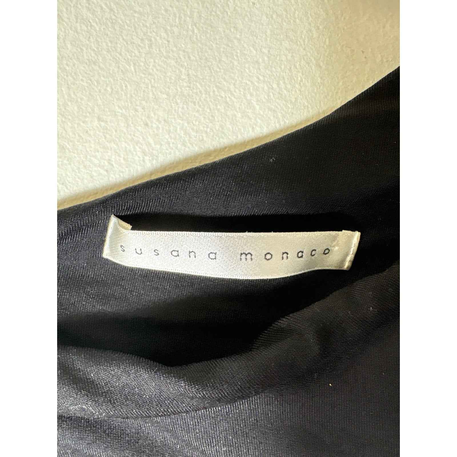Susana Monaco Black One Shoulder Ruffle Mini Dress Sz S