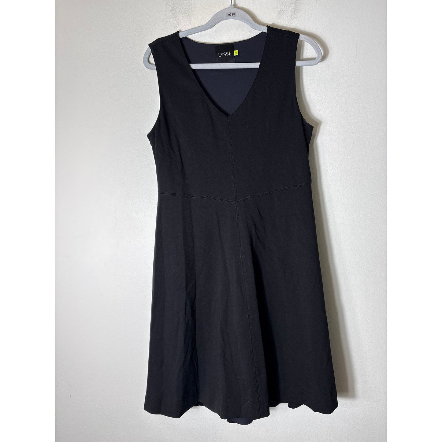 Lysse Black Sleeveless V-Neck A-Line Knee Length Dress Sz M
