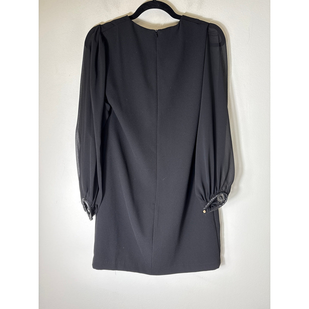 Zara Woman Black Long Sleeve Back Zip Mini Shift Dress Sz S