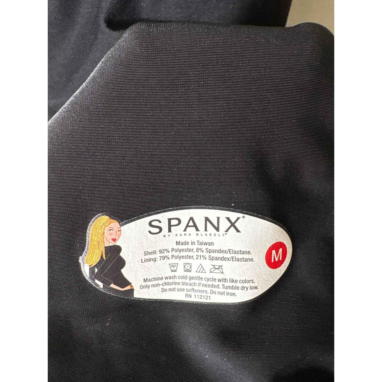 Spanx Black Long Sleeve Wide Neck Midi Shift Dress sz M