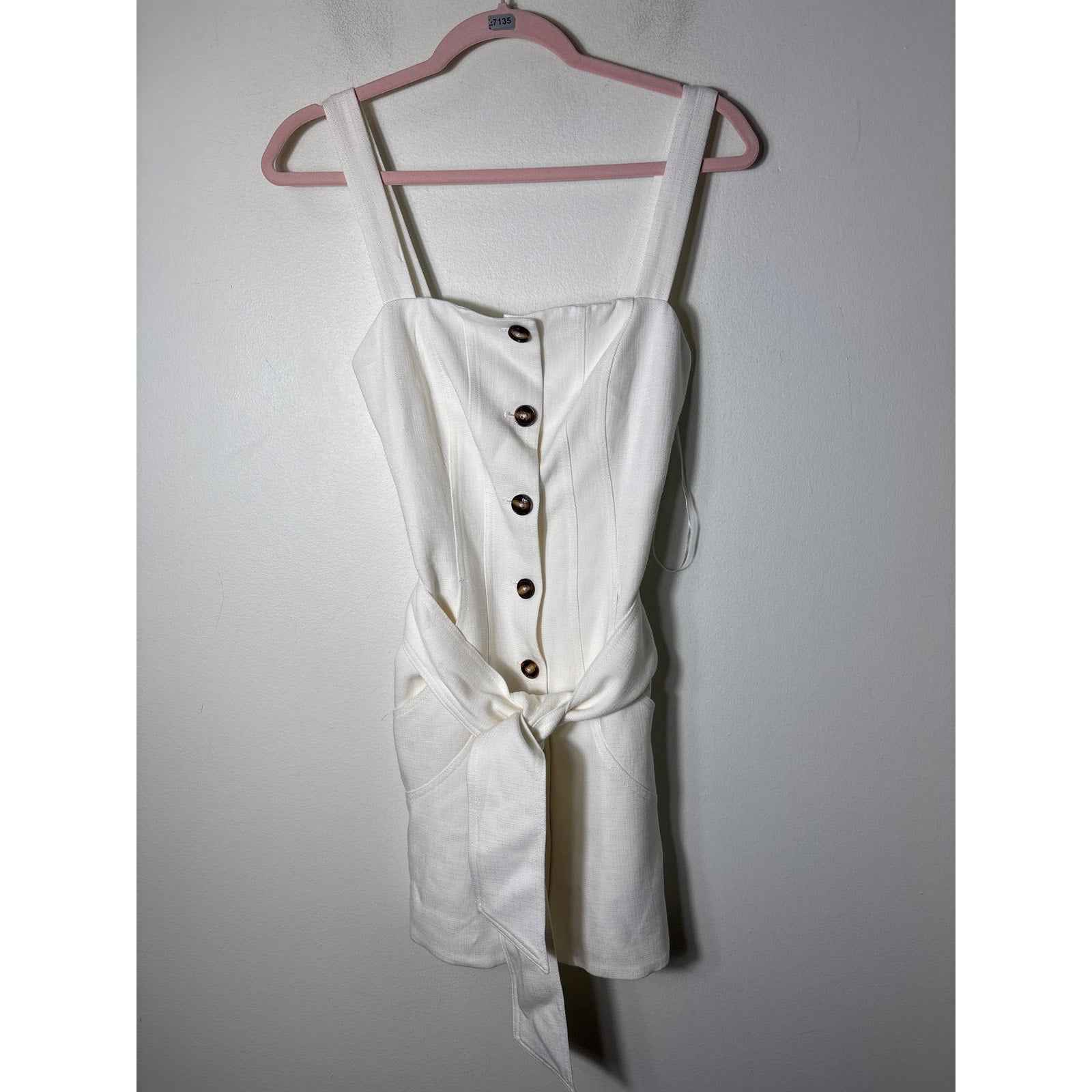 NWT C/Meo Collective Ivory "Collisions Mini Dress" Sz Xs/2