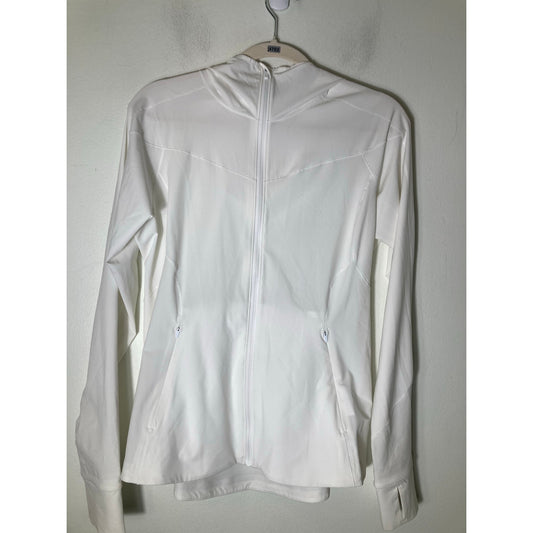 Lululemon White Lightweight Hooded Jacket Sz 8