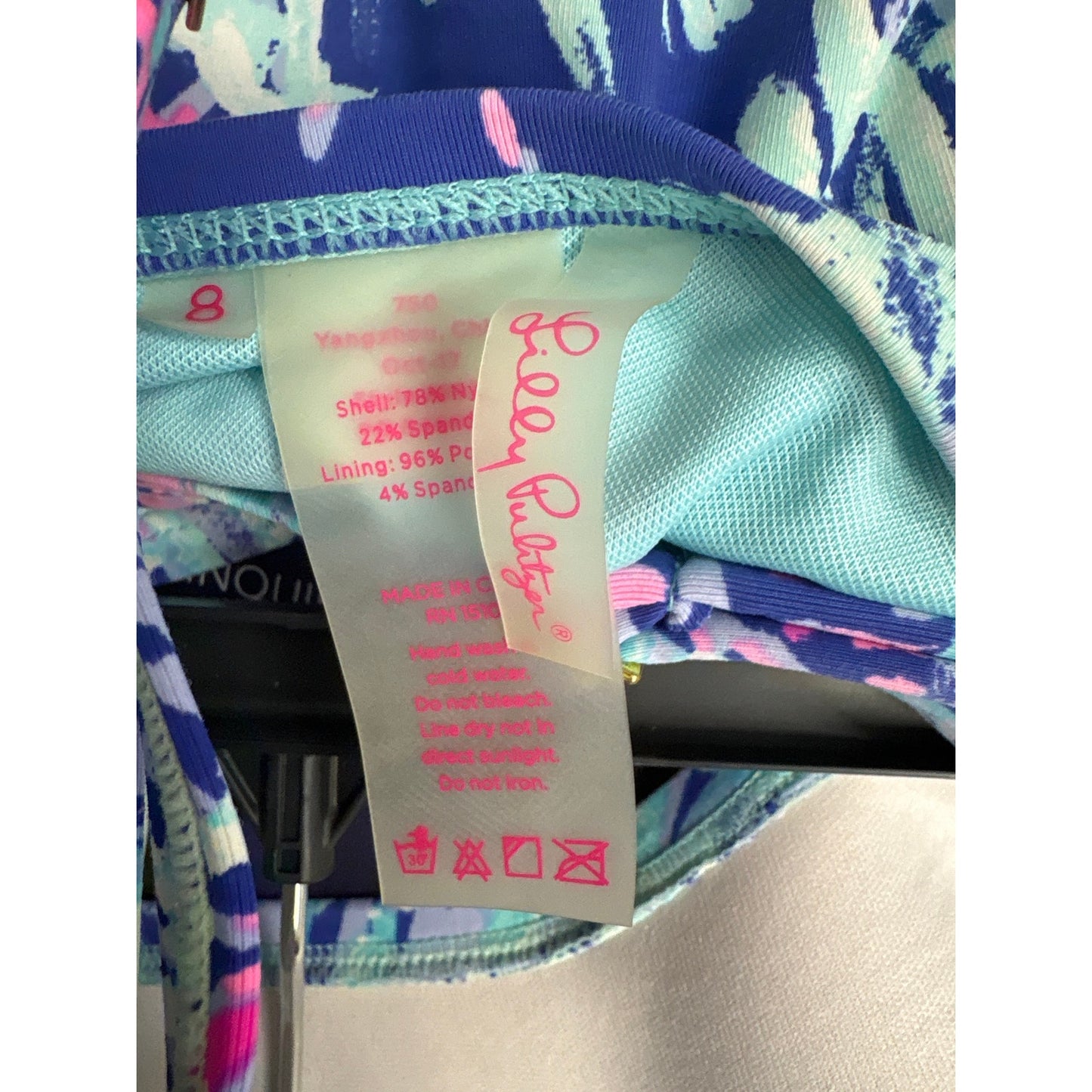 Lilly Pullitzer Pink and Blue Two Piece Bikini Sz 8