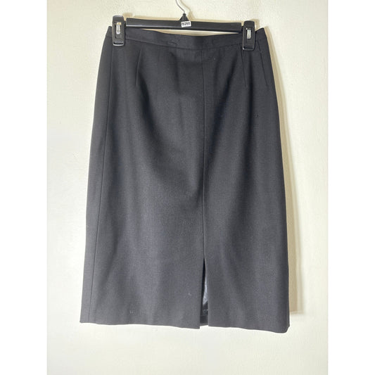 Talbots Black Wool Pencil SKirt Sz 8