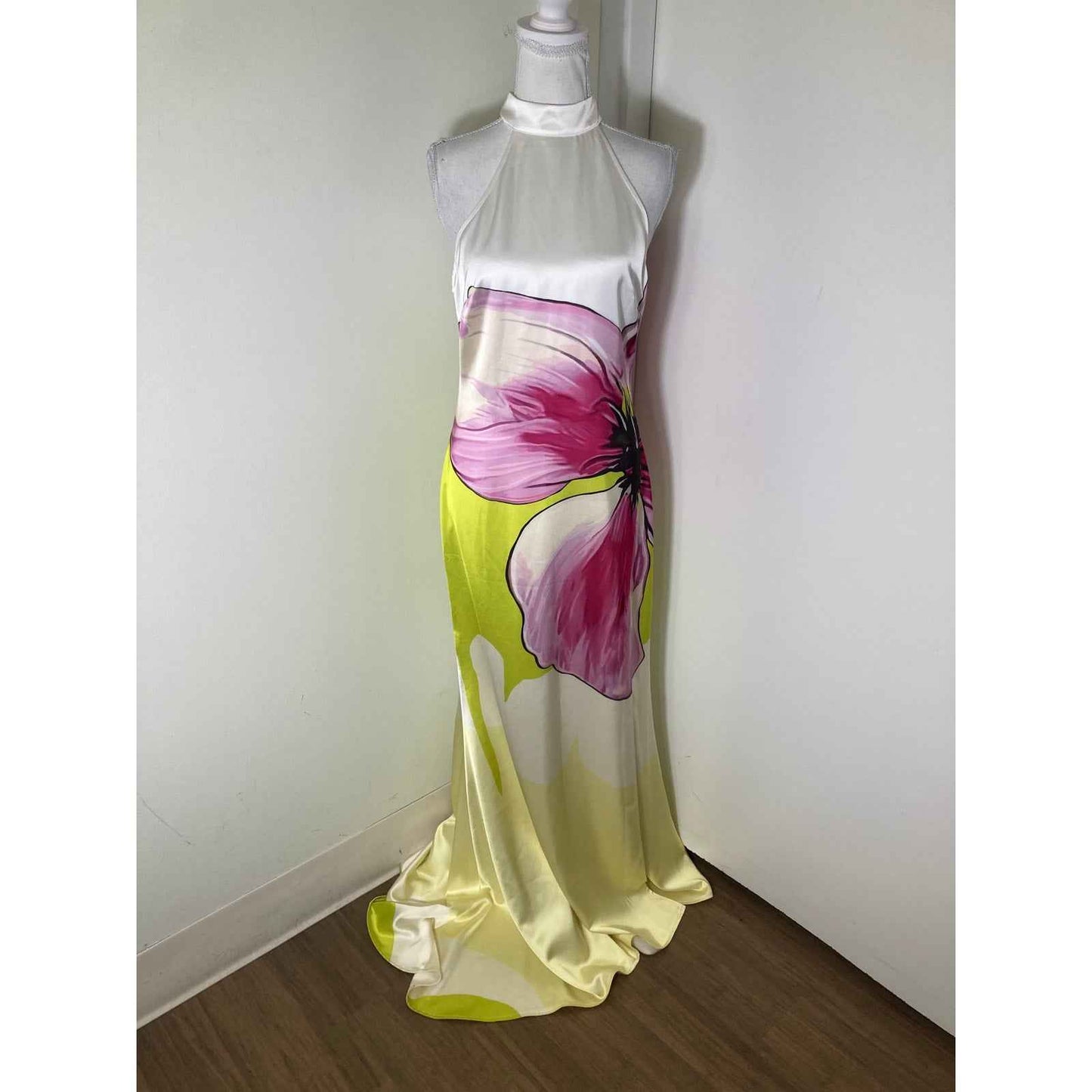 NWT JW Pei Sleeveless Halter Floor Length Gown Sz 6