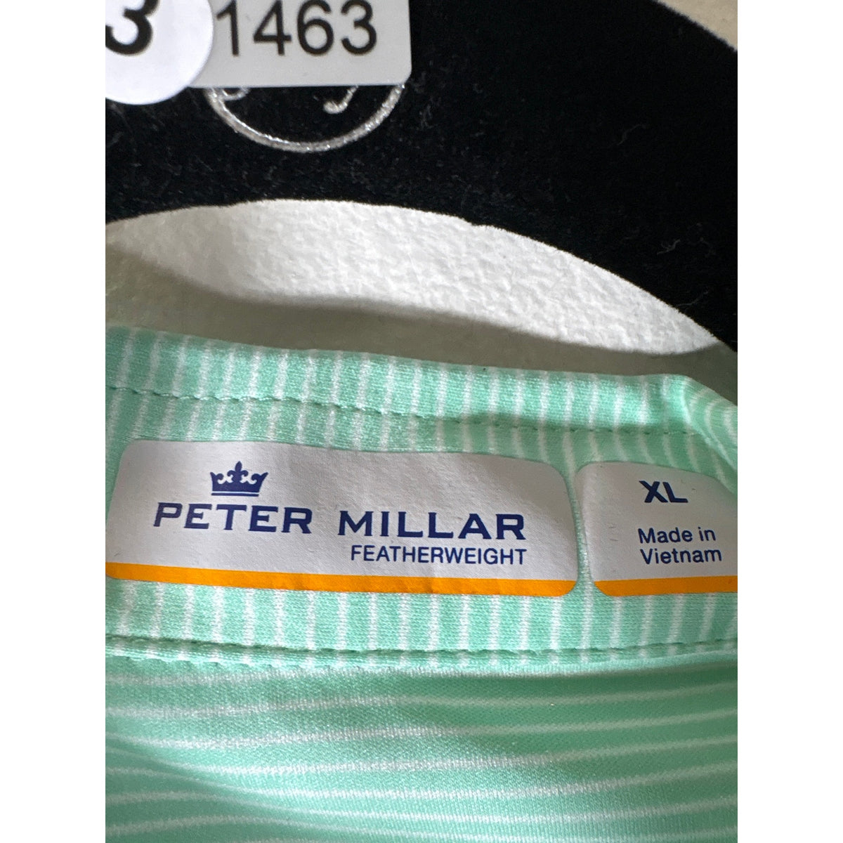 Peter Millar Green With White Stripe Golf Polo Sz XL