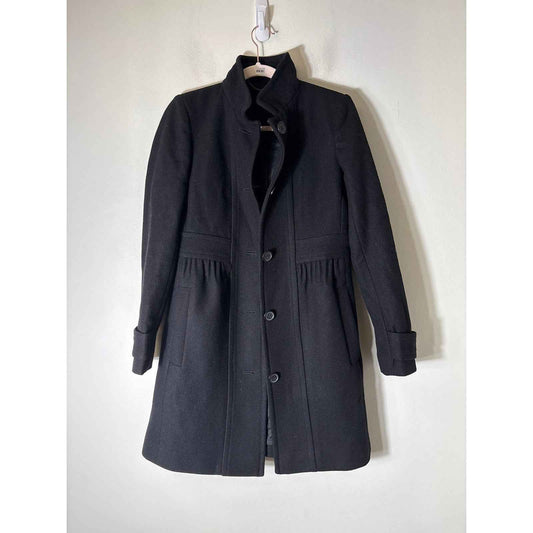 J.Crew Black Wool Blend Winer Coat Sz 4