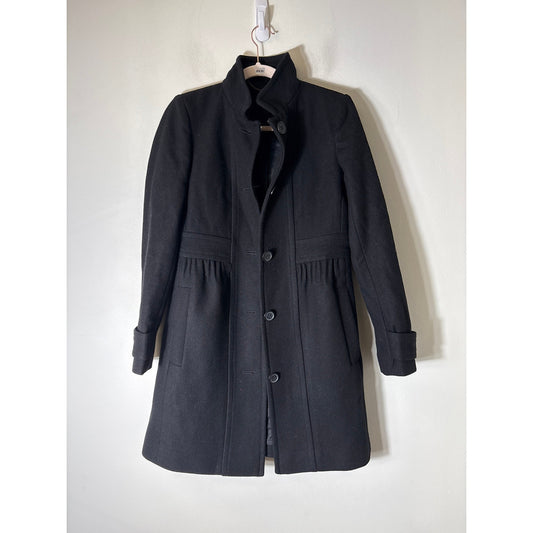 J.Crew Black Wool Blend Winer Coat Sz 4