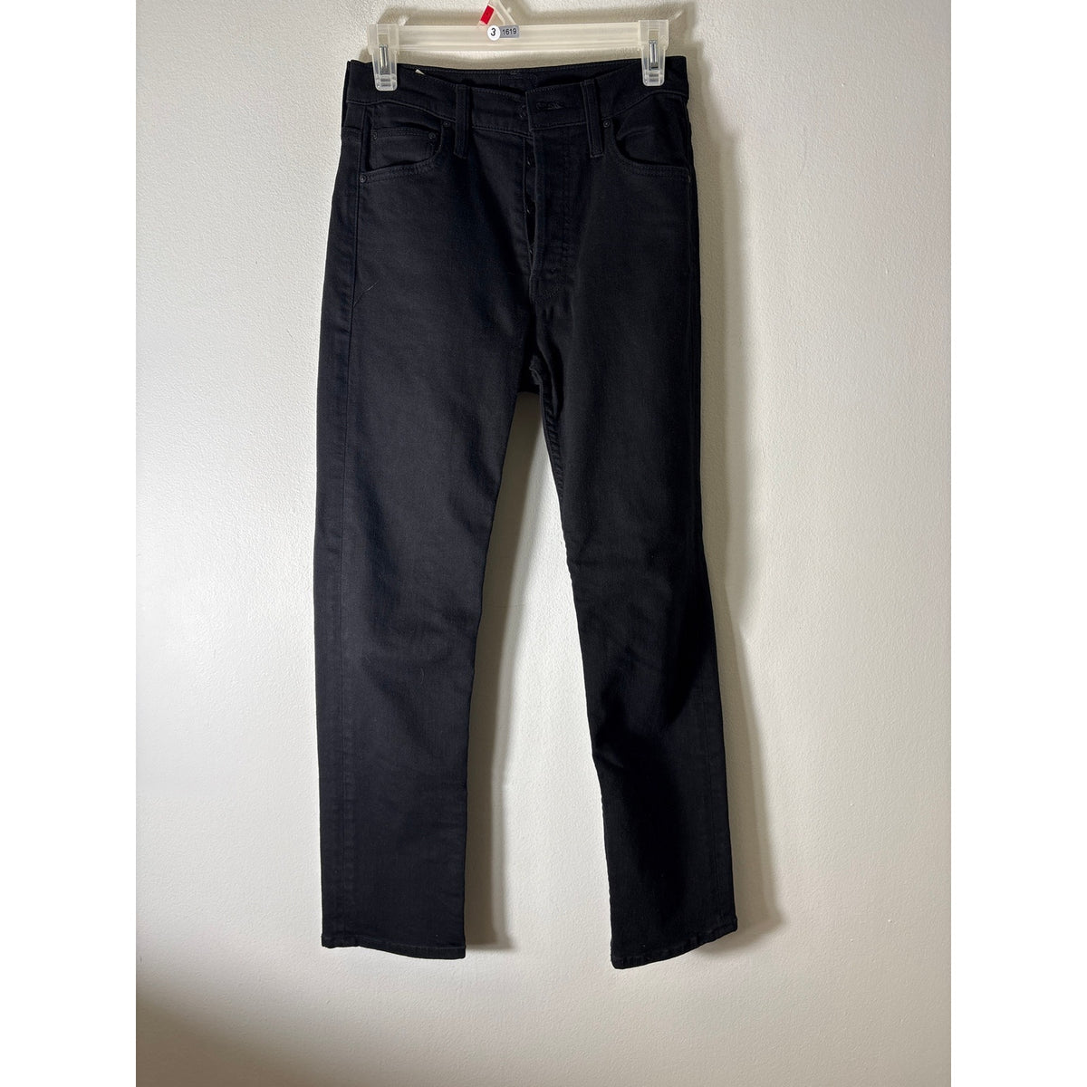 Mother Black The Tomcat Ankle Button Fly Denim Sz 26