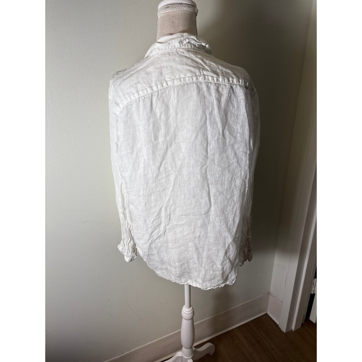 Frank & Eileen Crisp White Long Sleeve Button Up Shirt Sz M