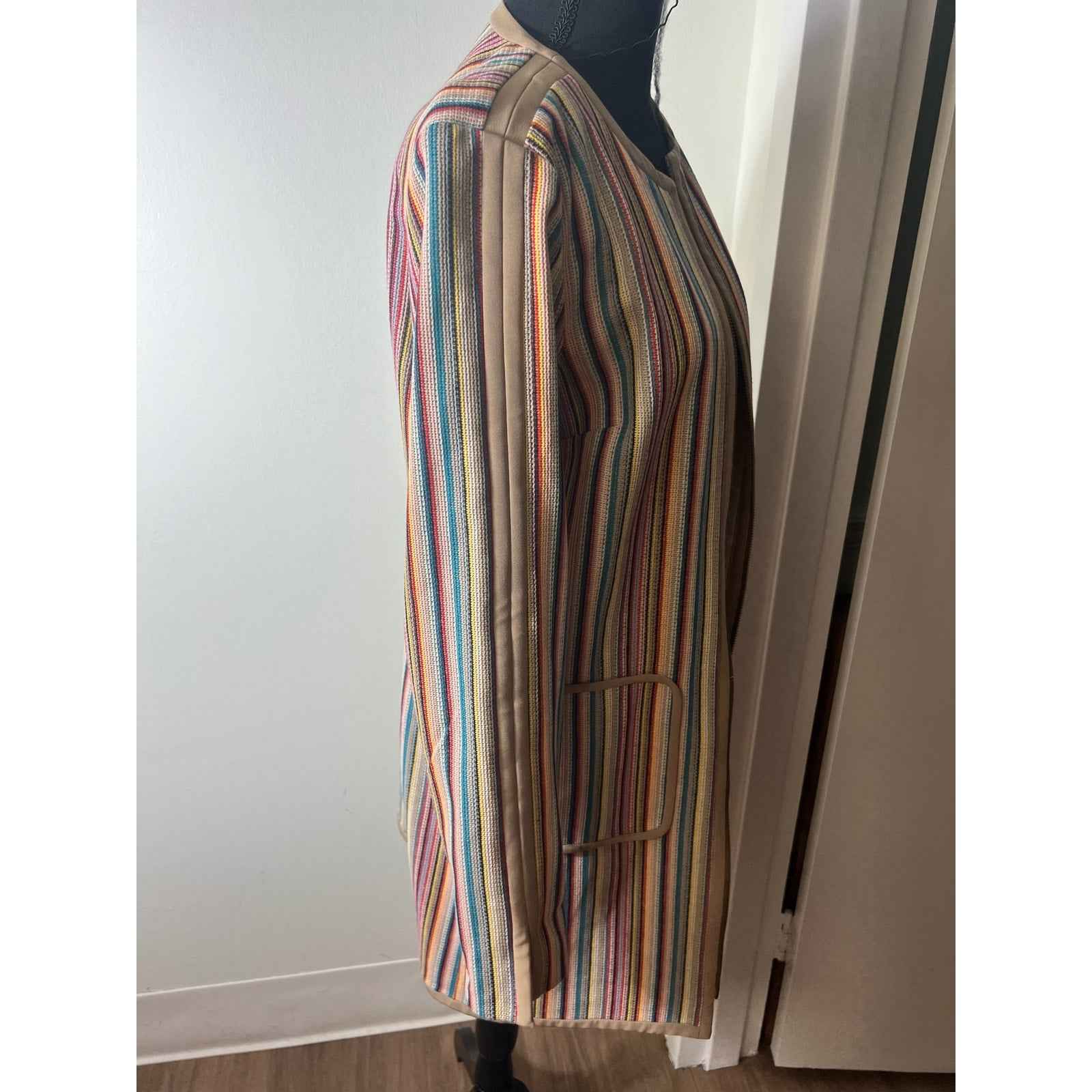 W by Worth Rainbow Zip Up Tunic Coat size 6