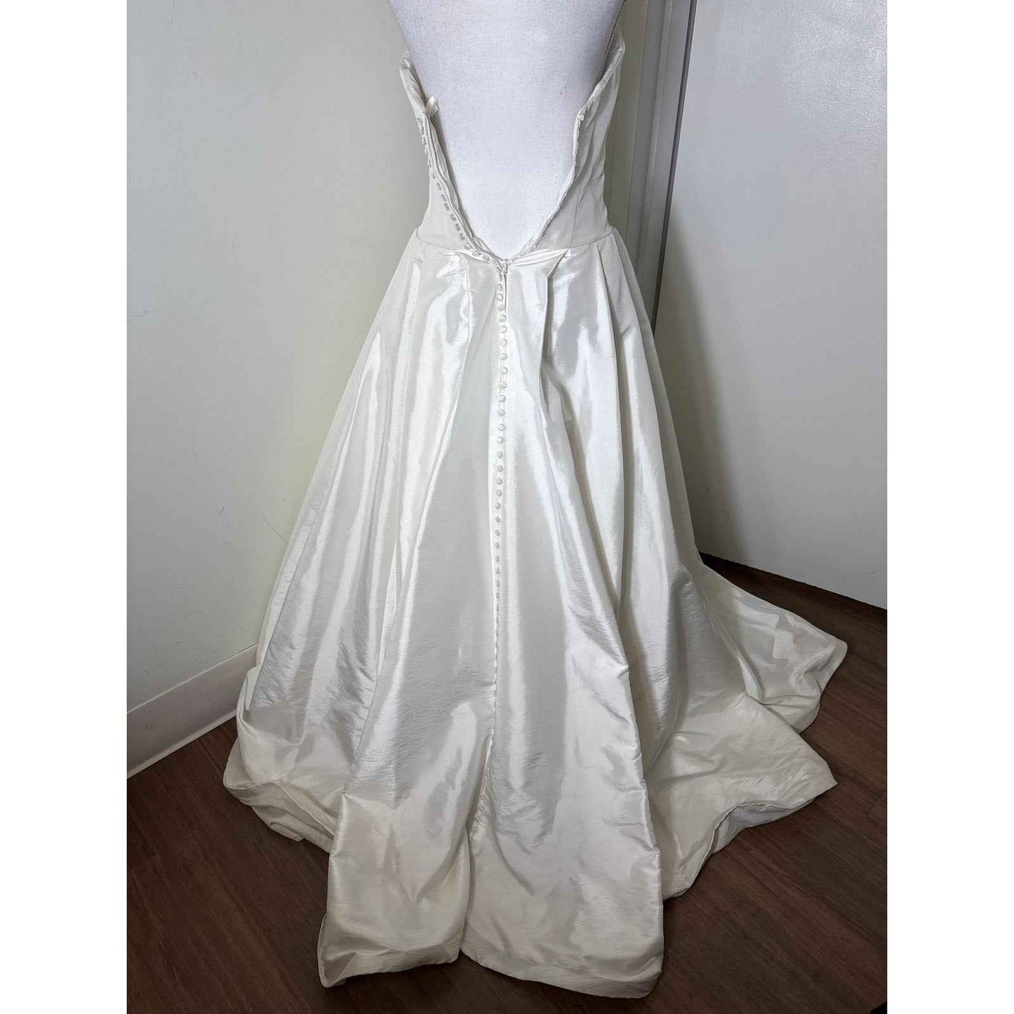 Antique White Strapless Satin Gown Sz 4 from Diane's Formal Affair