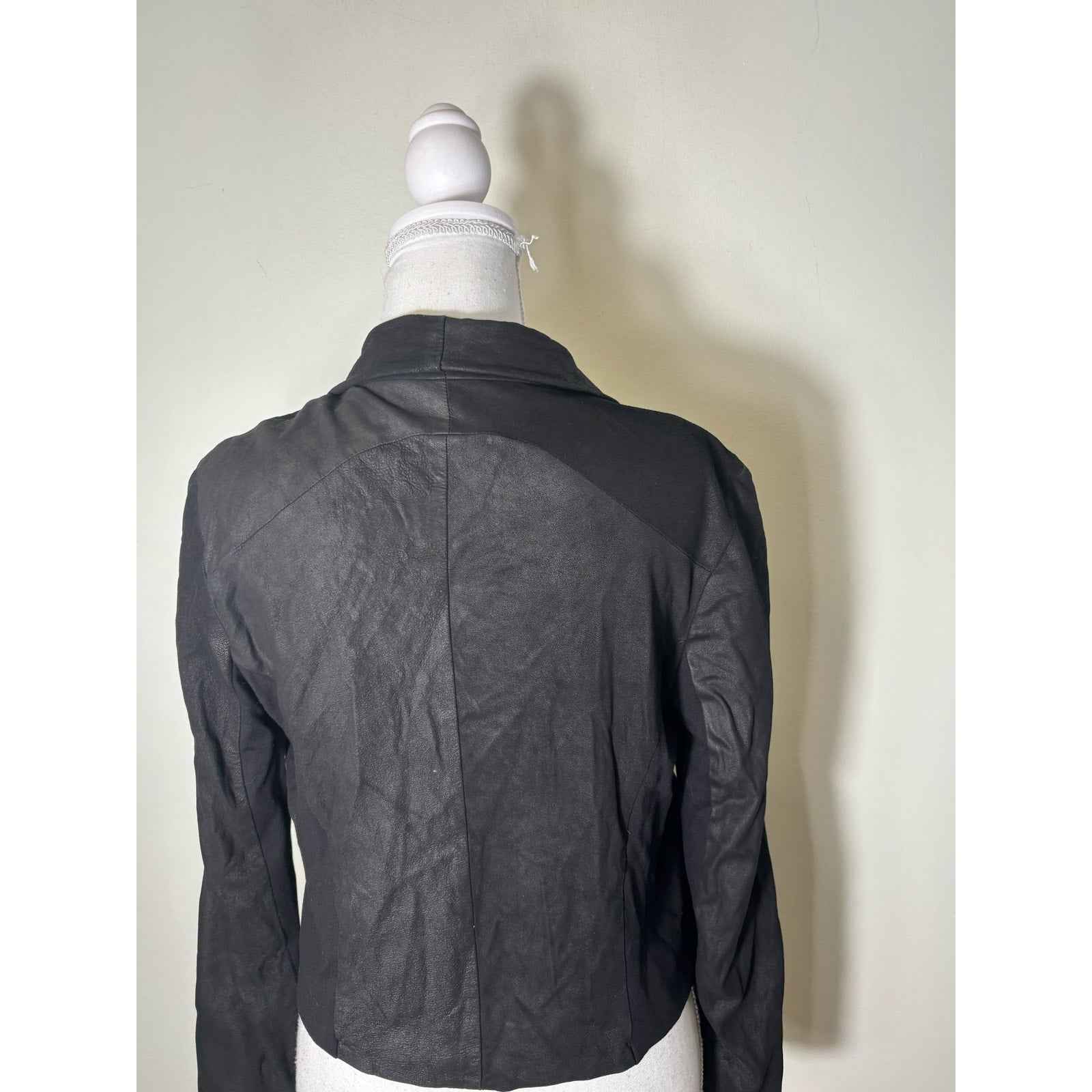 Heather Black Lambskin Moto Jacket Fits like a s/m