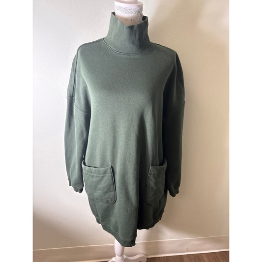 Pomander Place Dark Green Long Sleeve Turtleneck Dress  Sz S