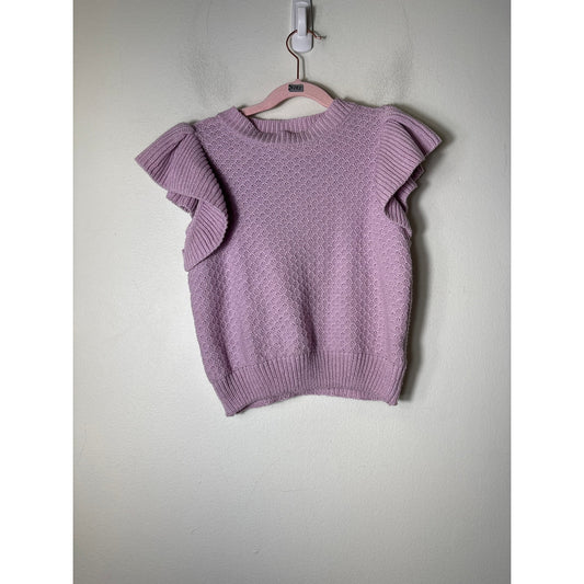Sadie and Sage Lavender Flutter Sleeve Knit Sweater Sz S