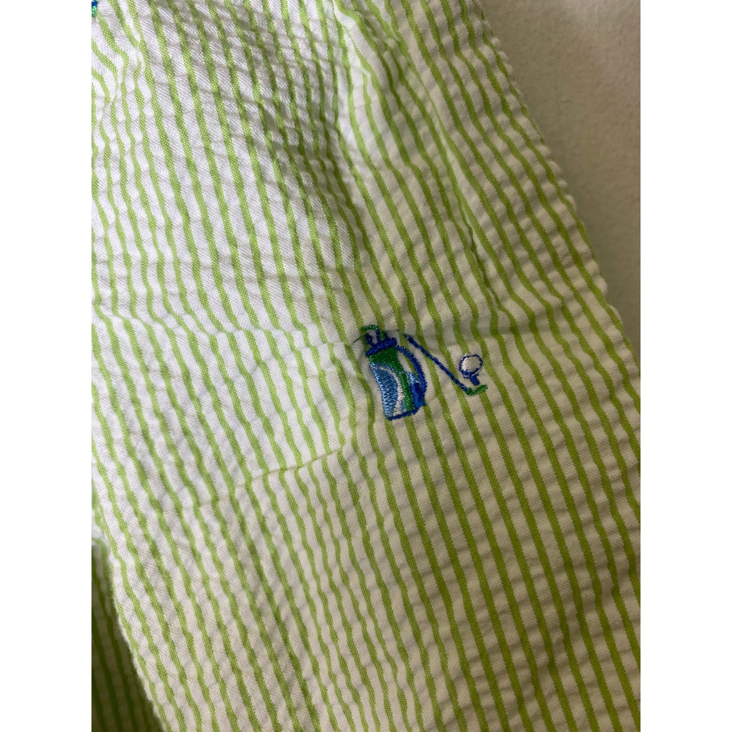 Mondays Child Green Seersucker Golf Shorts Sz 4T