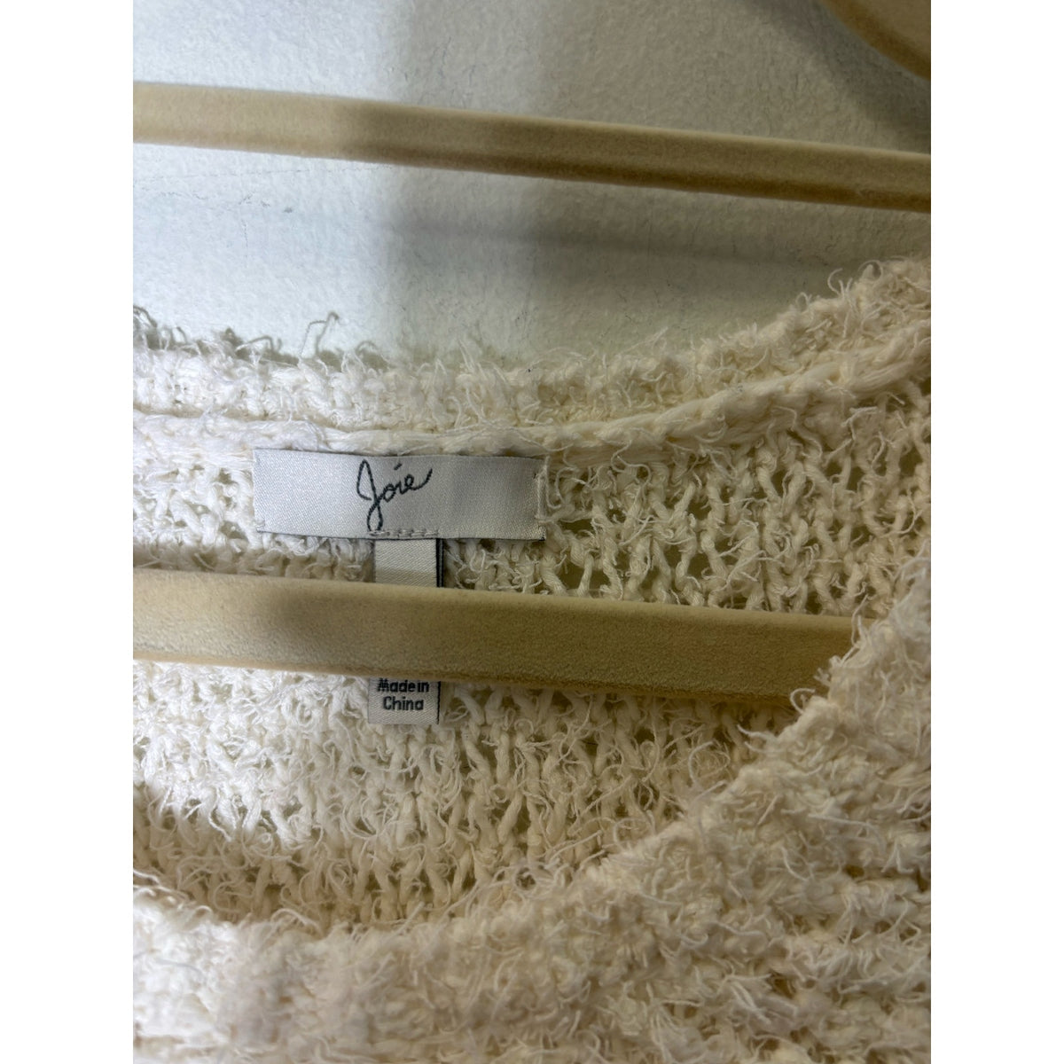 Joie Off White Long sleeve Large Knit "Furry" Sweater Sz M